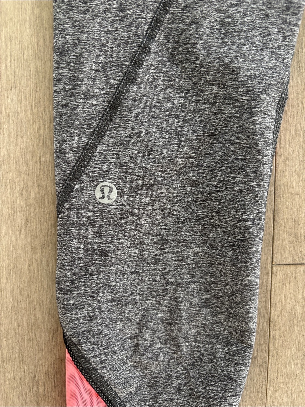 lululemon athletica Charcoal Gray Leggings with Coral Panels - Picture 7 of 11